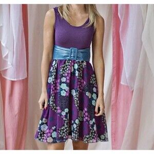 Matilda Jane It's a Wonderful Parade Sugar Plum Size M Tank Dress Floral Party
